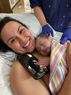 St George Private midwives help stranded Sharks player witness baby’s birth via FaceTime